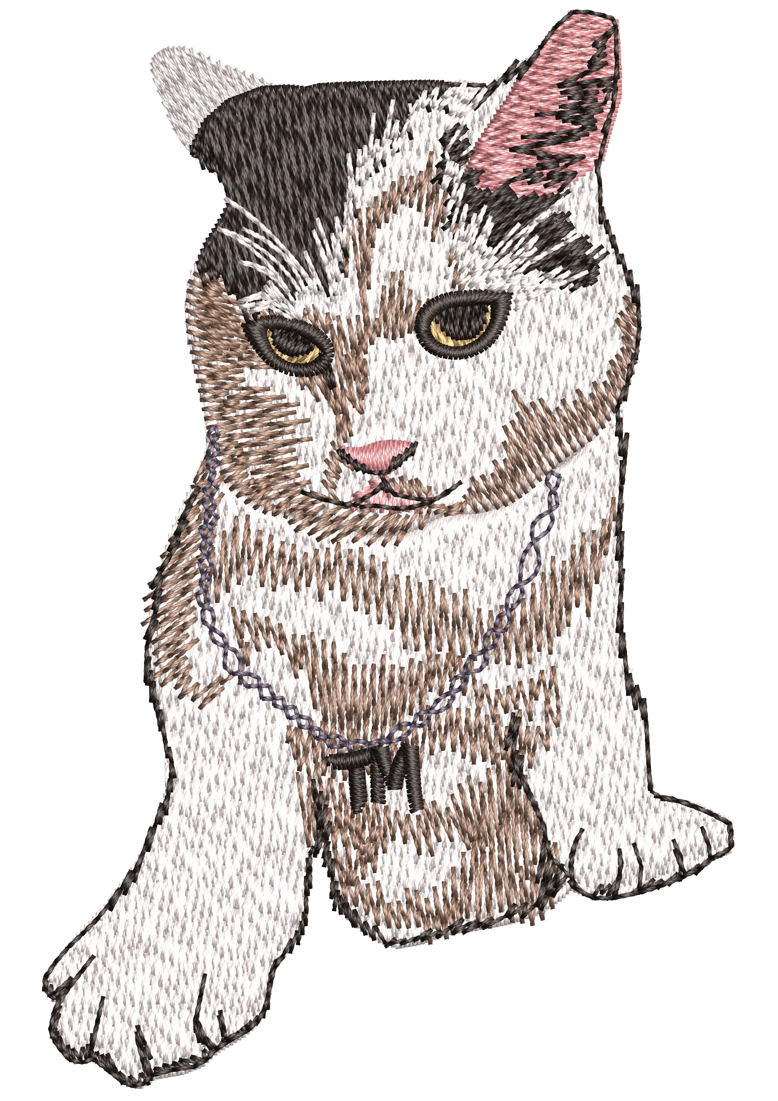 Play Cat Embroidery Design