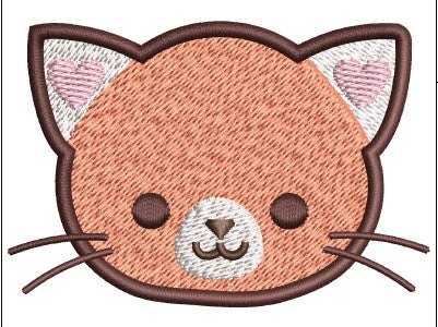 Cat Face Embroidery Design