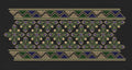 Floral Endless Border Black Embroidery Design