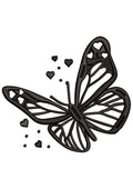 Heart Butterfly Embroidery Design
