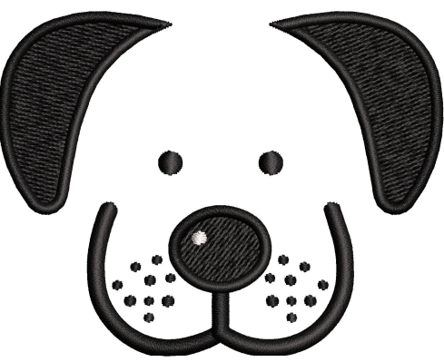 Dog Face Embroidery Design