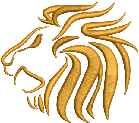Lion Face Embroidery Design
