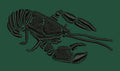 Crawfish Silhouette Embroidery Design