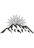 Mountain Sun Embroidery Design