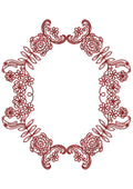 Flower Frame Line Stitch Embroidery Design