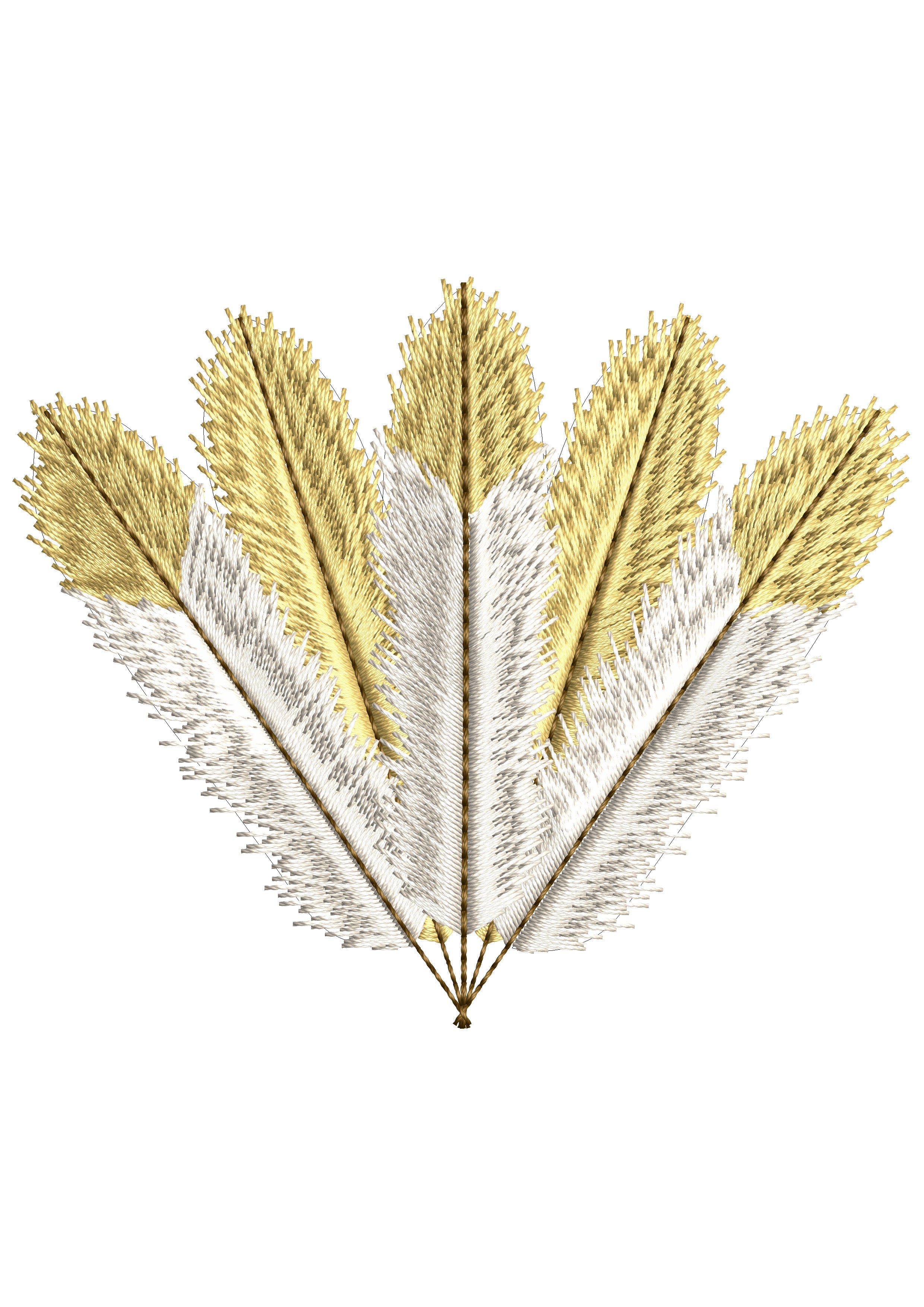 Feathers Embroidery Design