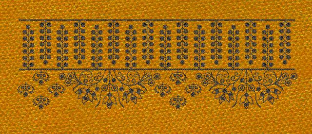 Floral Endless Border Orange Embroidery Design