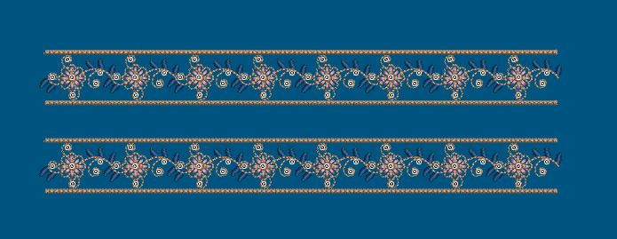 Intricate Star Flower Dual Band Embroidery Design