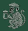 Monkey With Mug Embroidery Design