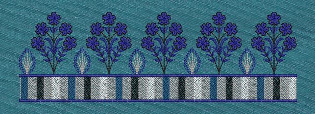 Floral Border Purple Embroidery Design