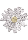 White Random Embroidery Design
