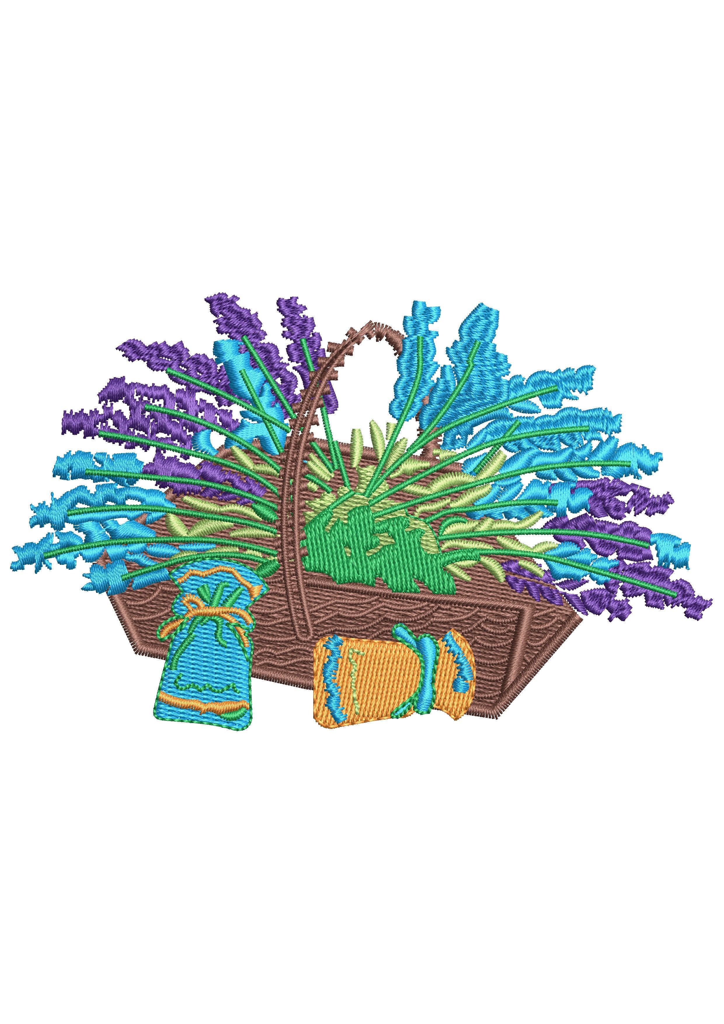 Flower Basket Embroidery Design