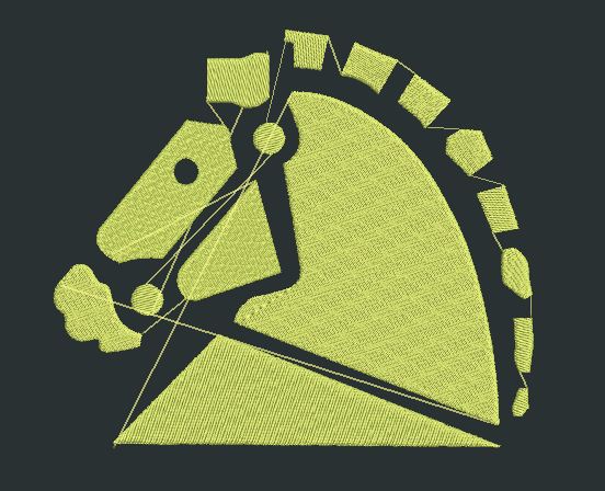 Geometric Equine Profile Embroidery Design