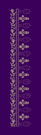Floral Border Silver Embroidery Design