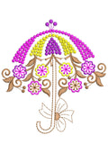 Flower Umbrella Embroidery Design