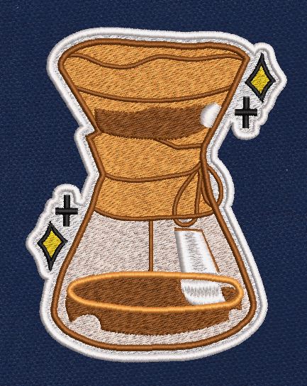 Brewcraft Coffee & Gold Embroidery Design