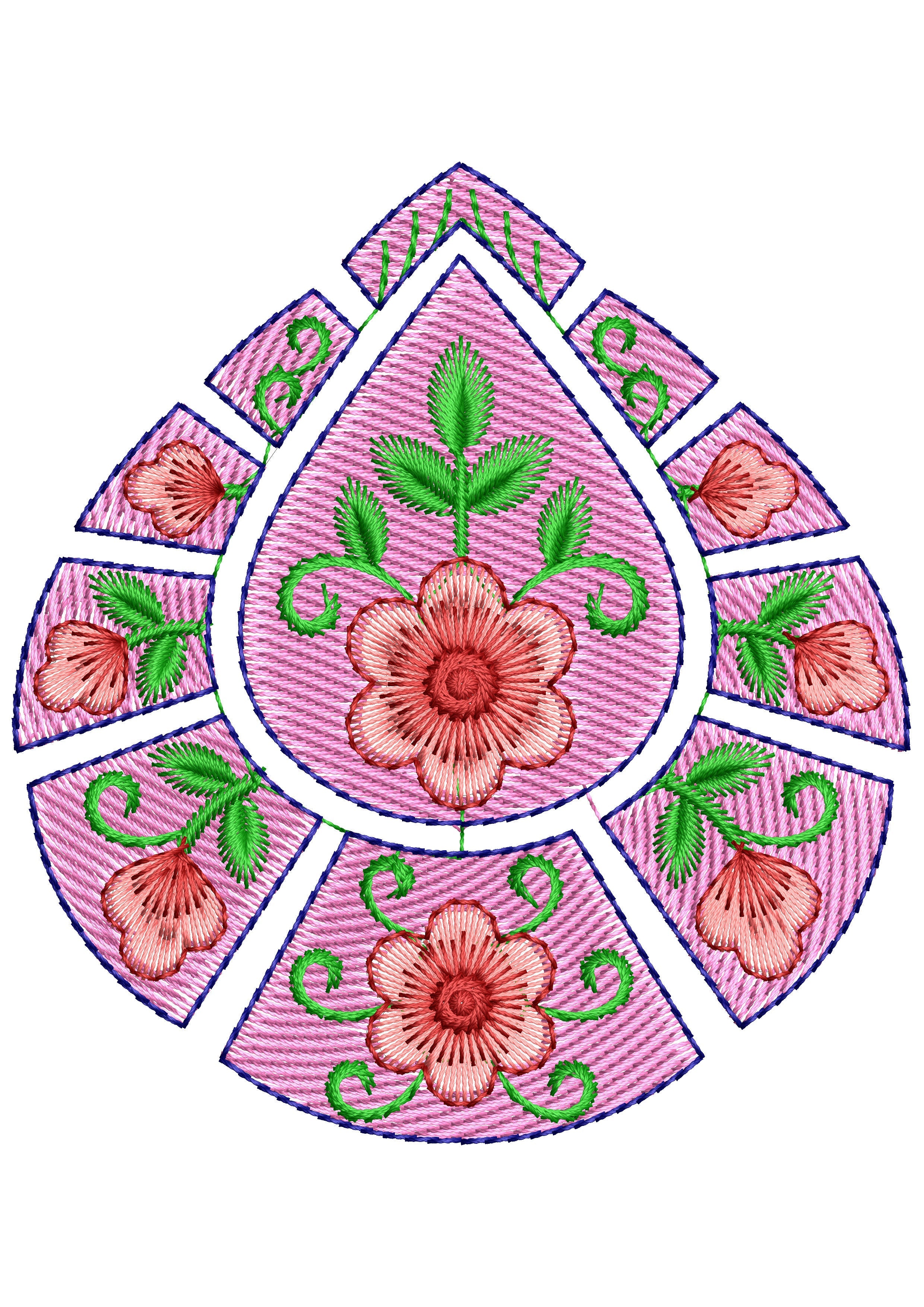 Queen Asian Embroidery Design