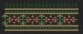 Floral Jacquard Woven Golden Flower Embroidery Design