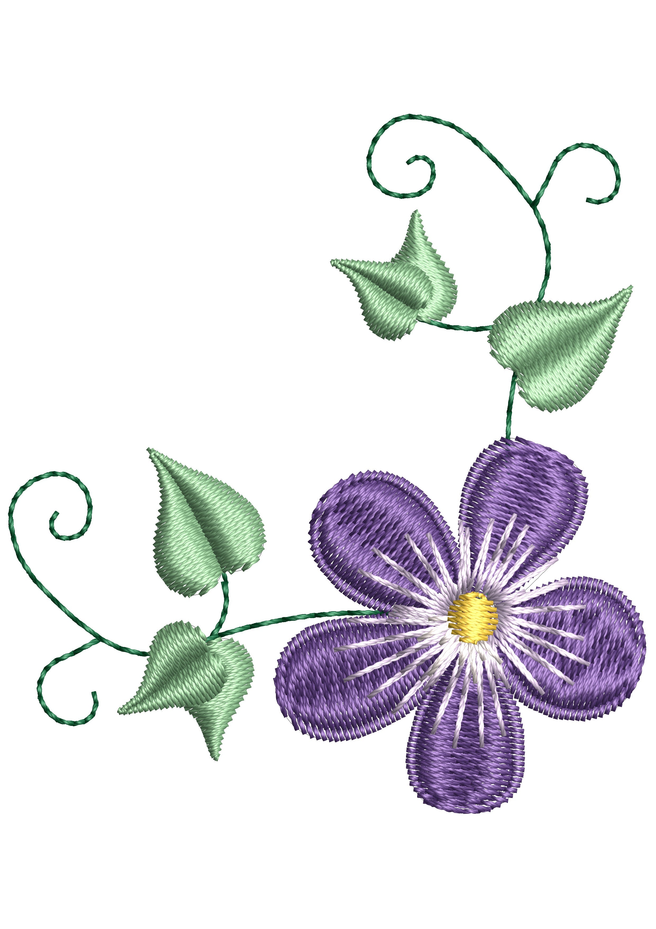 Blue Flower Embroidery Design