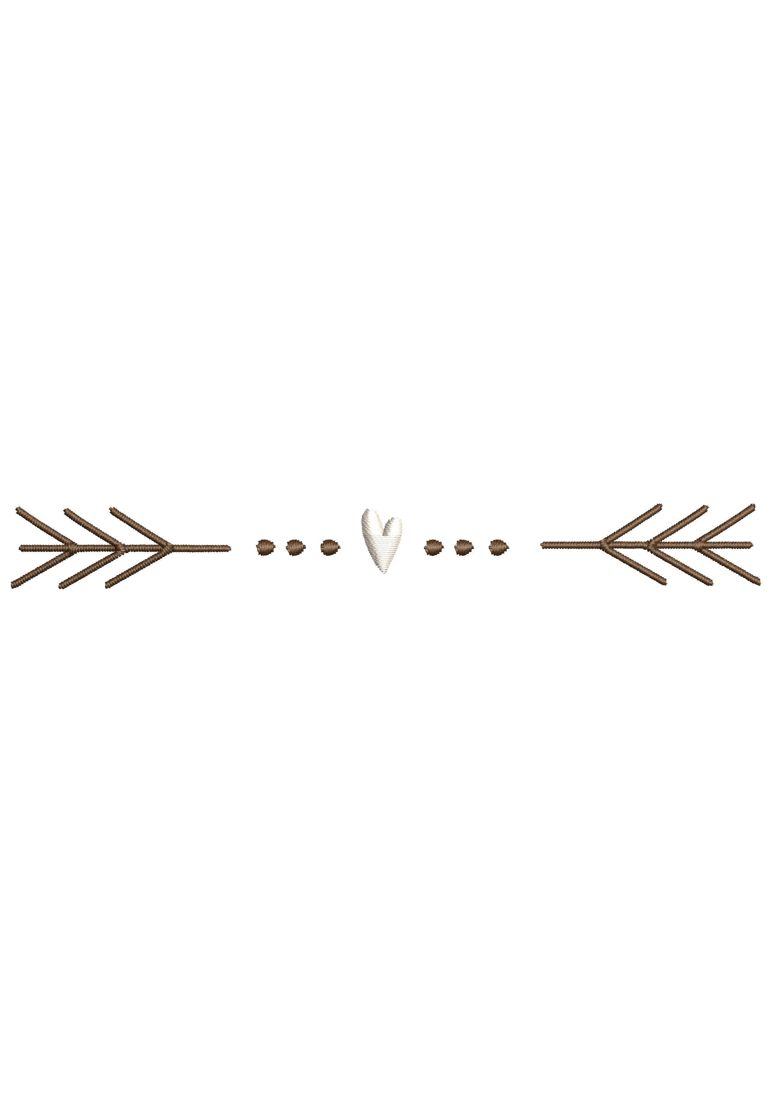 Heart Arrow Line Embroidery Design