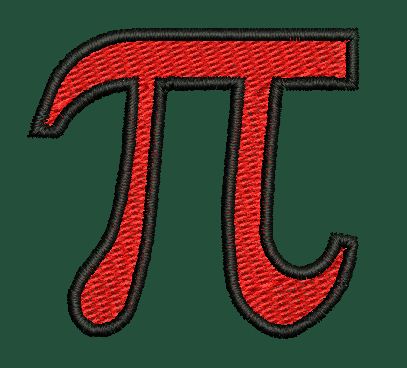 Pi Embroidery Design