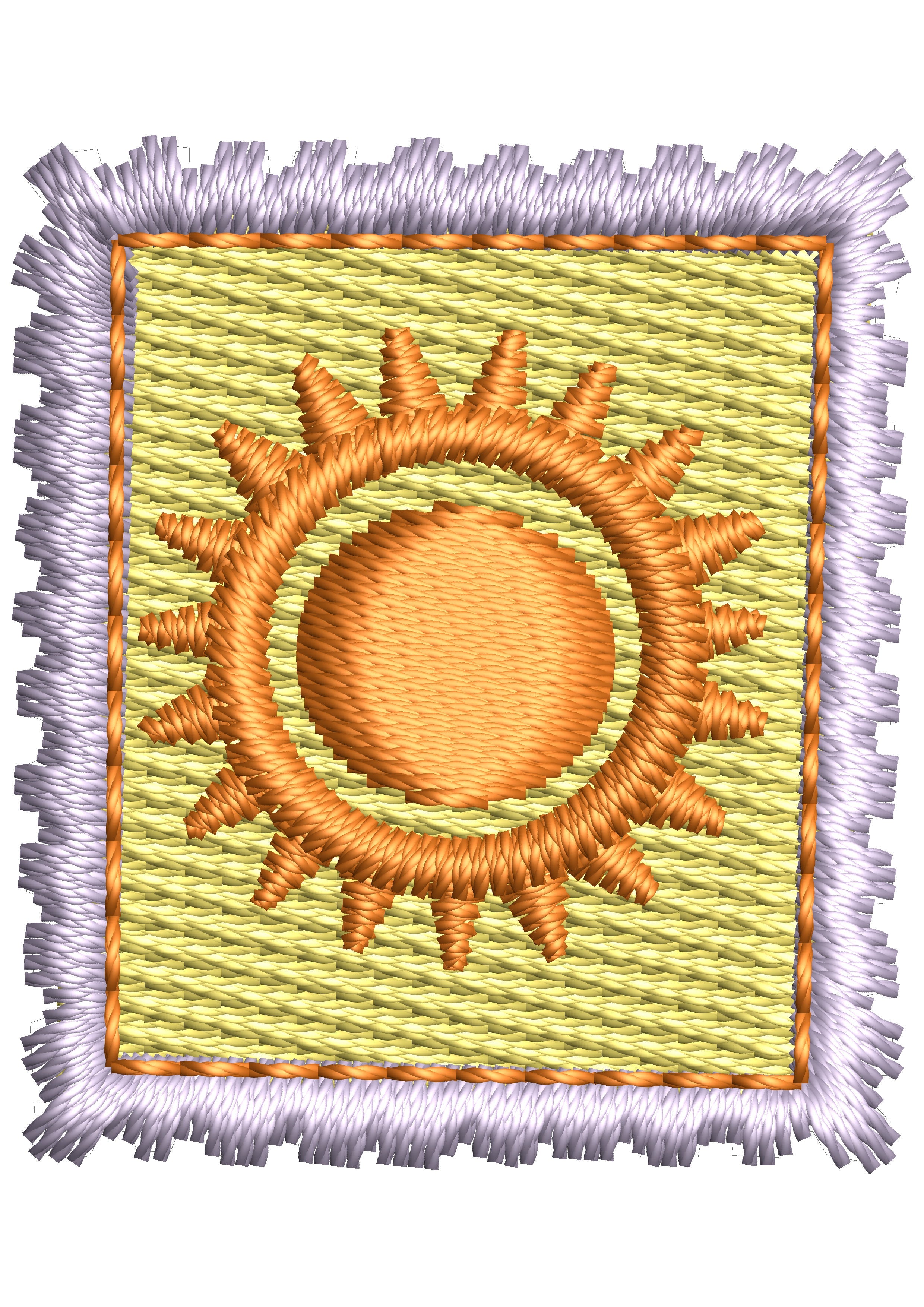 Sun In Frame Embroidery Design