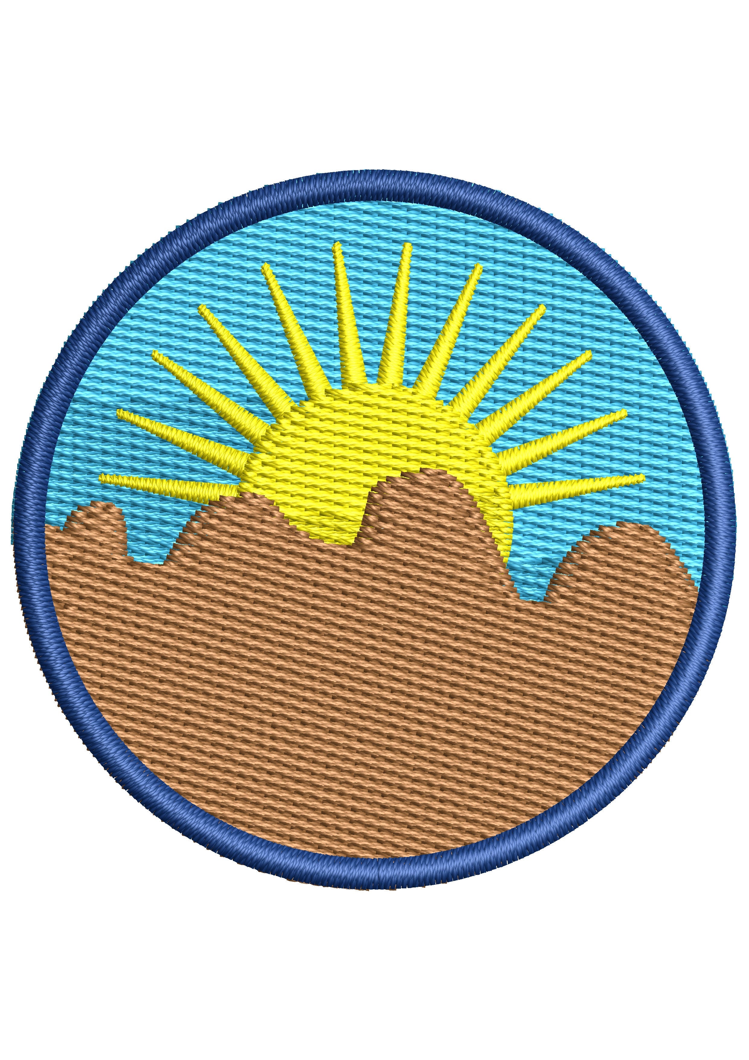 Sun Mountain Embroidery Design
