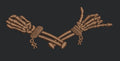 Interlocked Skeleton Hands Embroidery Design