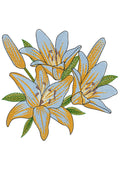Aqua Flower Embroidery Design