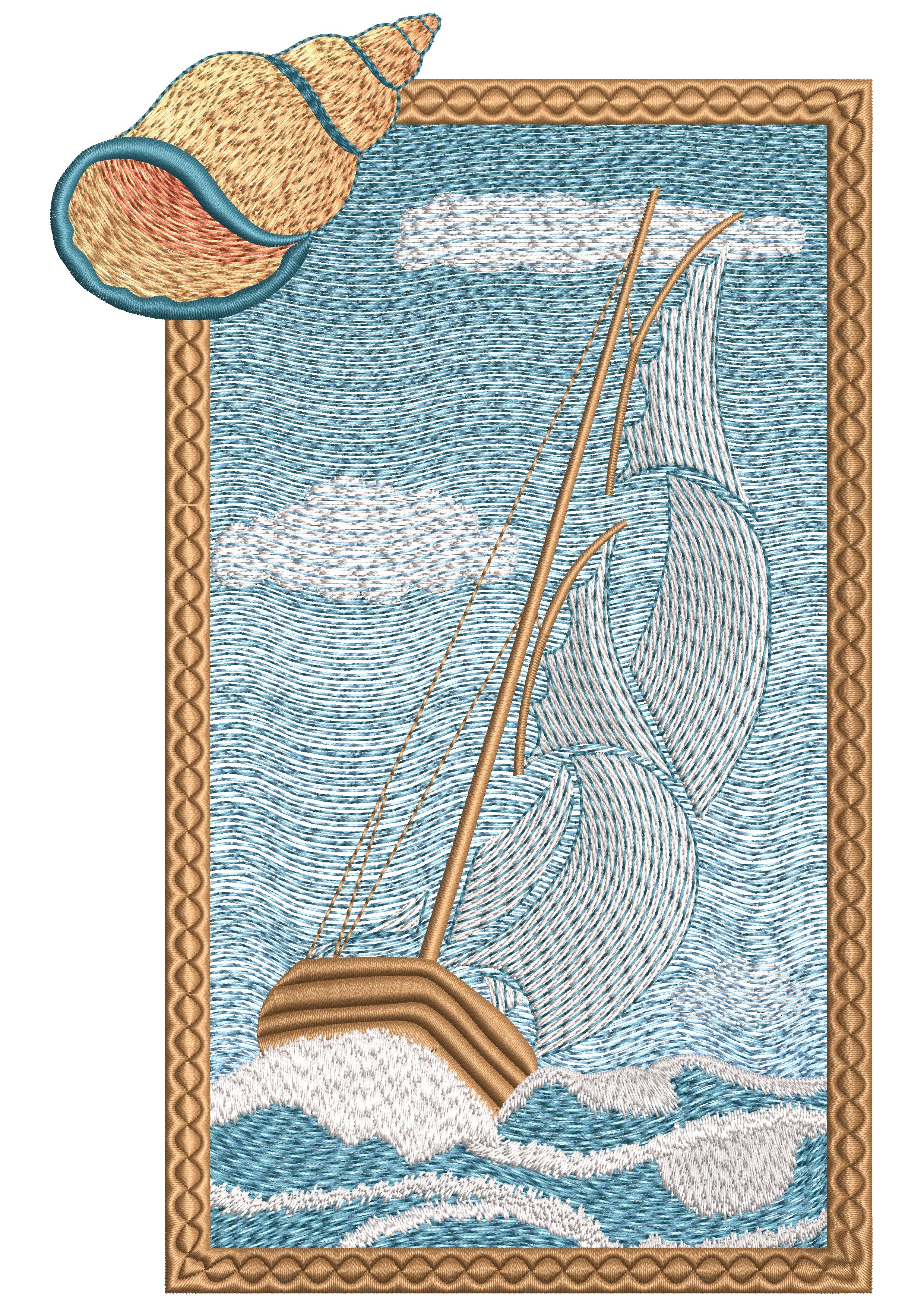 Liquidsea Embroidery Design
