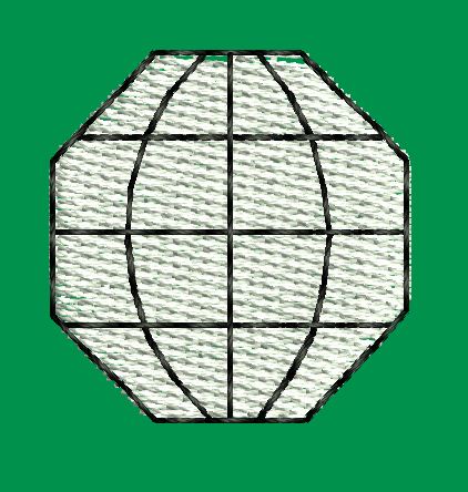 Geometric Latitude Sphere Embroidery Design