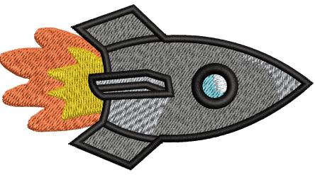Rocket Embroidery Design