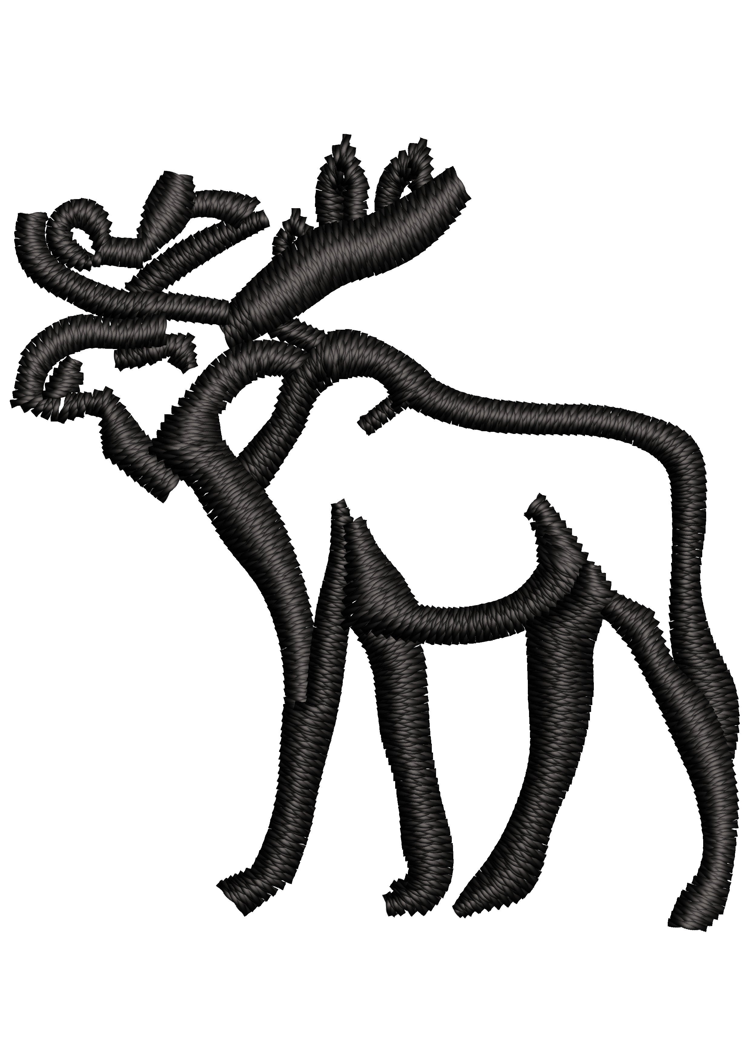 Swamp Deer Embroidery Design