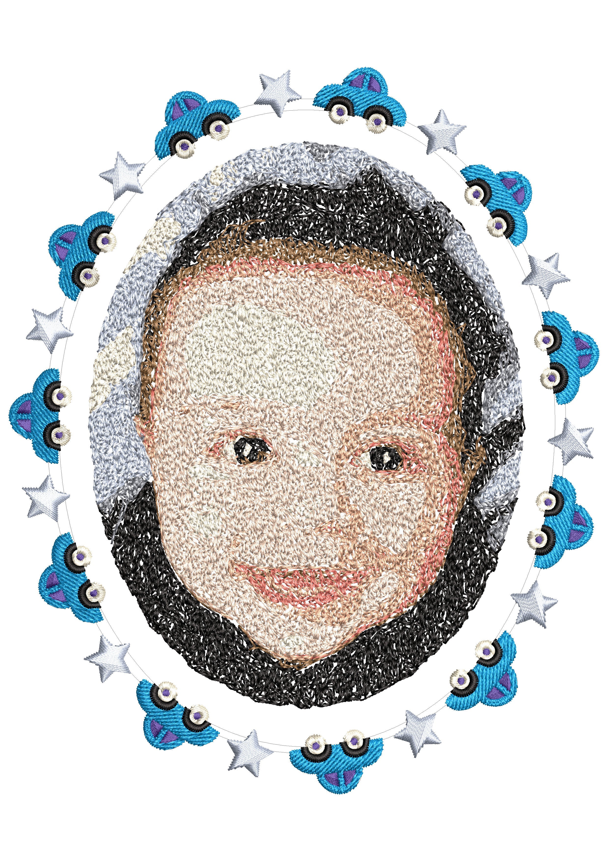 Baby Boy Rustic Embroidery Design