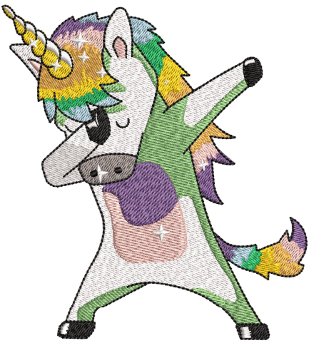 Dabbing Unicorn Embroidery Design