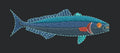 Blue Fish Embroidery Design