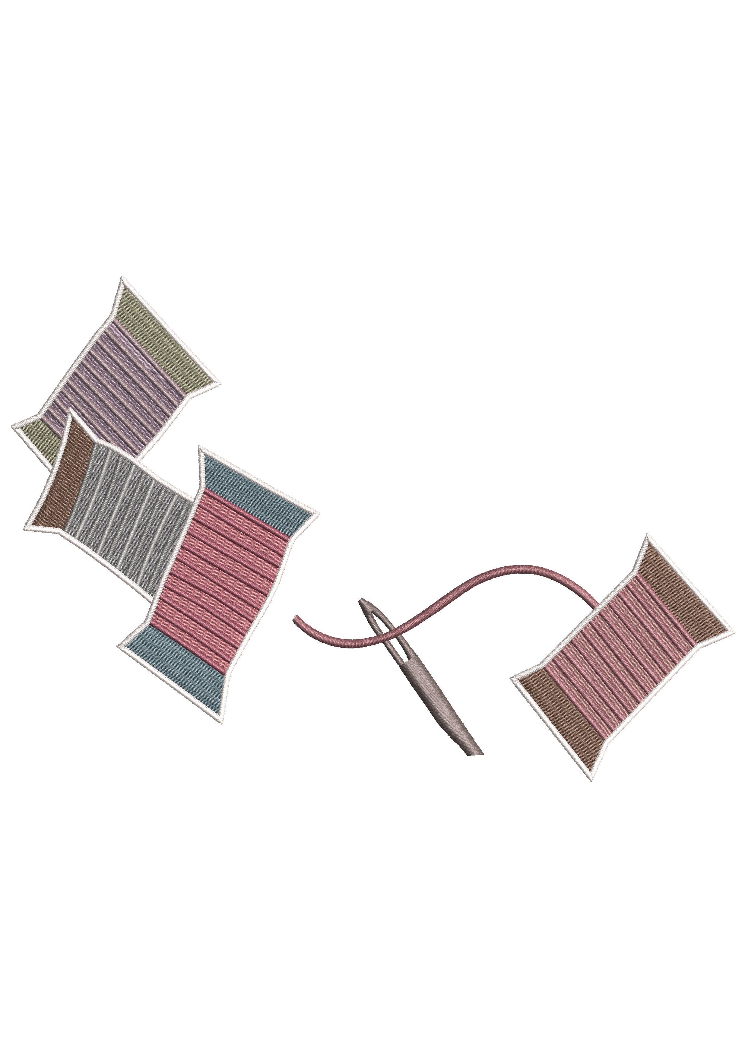 Thread Needle Embroidery Design
