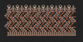 Floral Border Goldenred Curve Lines Embroidery Design