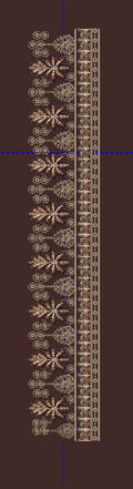 Vintage Filigree Chocolate Brown Floral Border Embroidery Design