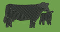 Cow and Calf Silhouette Embroidery Design