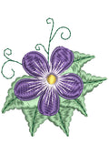 Blue Flower Embroidery Design