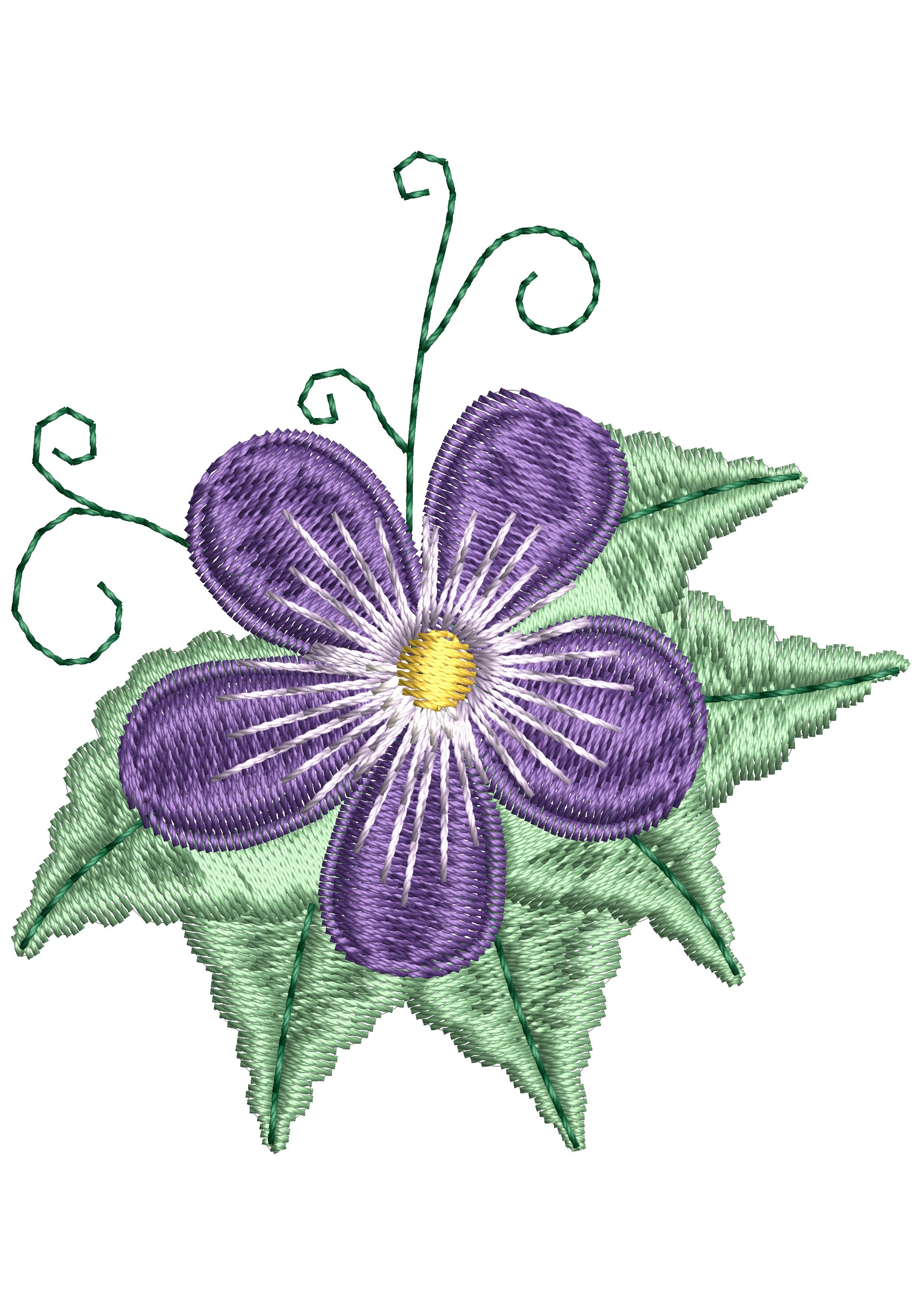 Blue Flower Embroidery Design