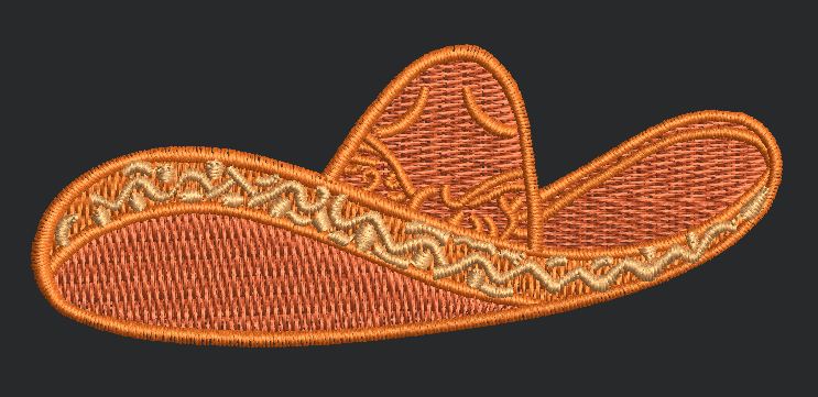 Ornate Wide Brimmed Hat Embroidery Design