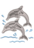 Dolphins Embroidery Design