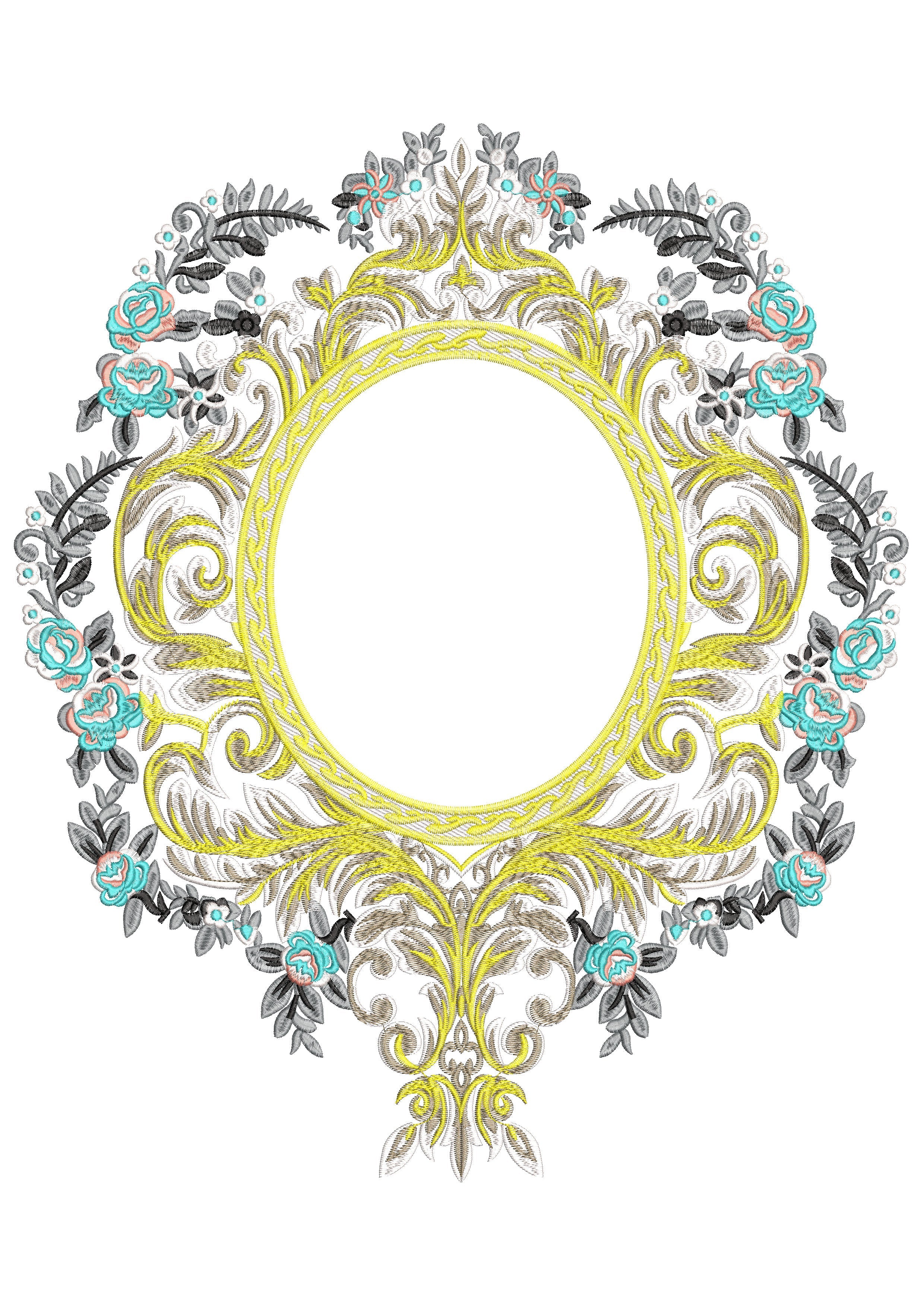 Queen Mirror Embroidery Design