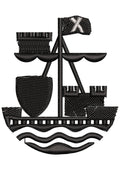 Cross Ships Embroidery Design