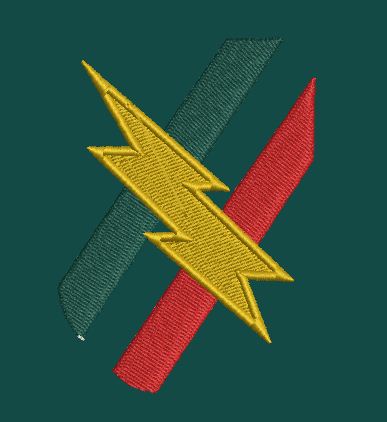 Lightning Bolt Shield Embroidery Design