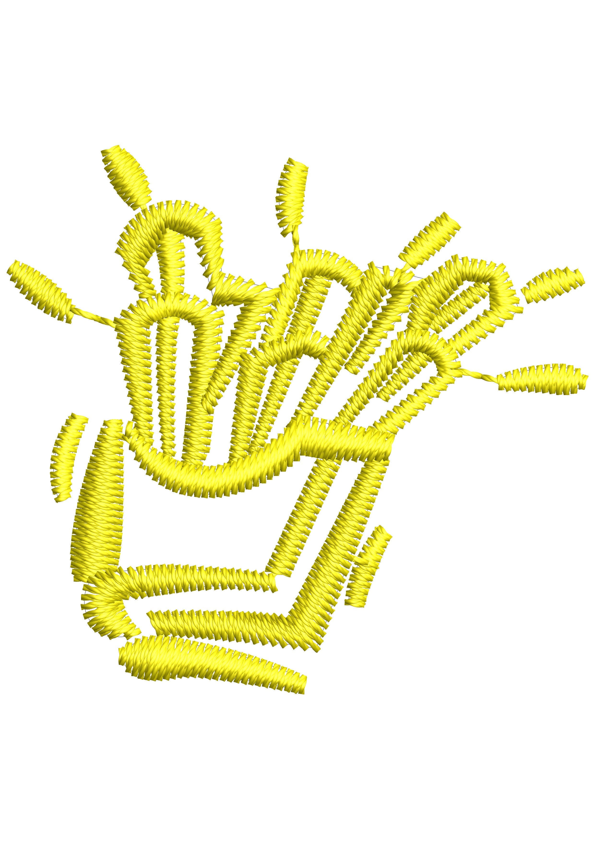 French Fries Embroidery Design