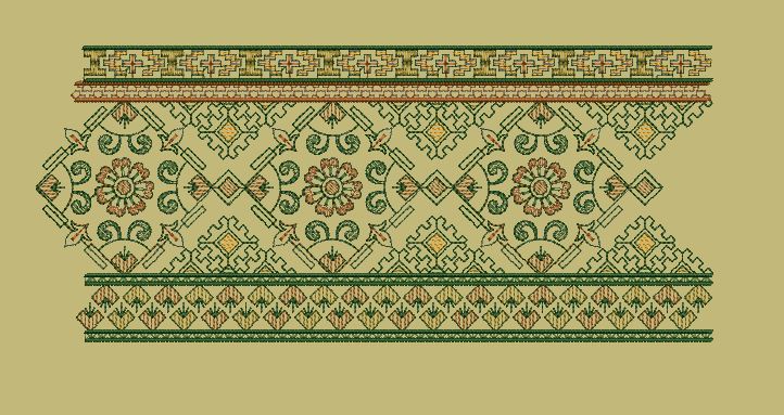 Stepped Diamond Rosette Panel Embroidery Design