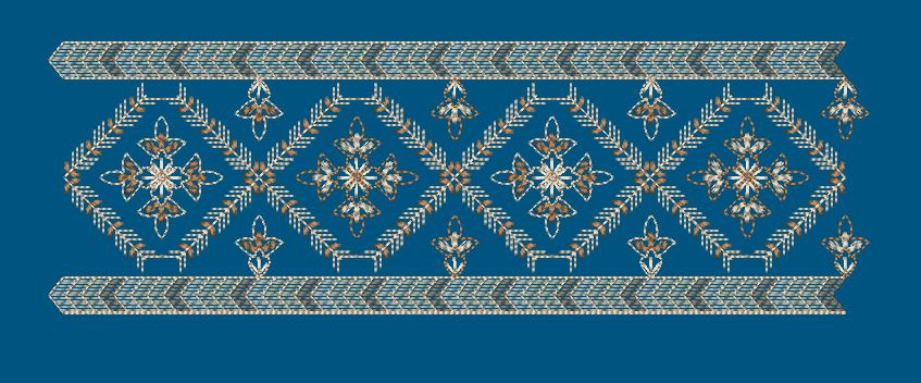 Diamond Lattice Border Embroidery Design